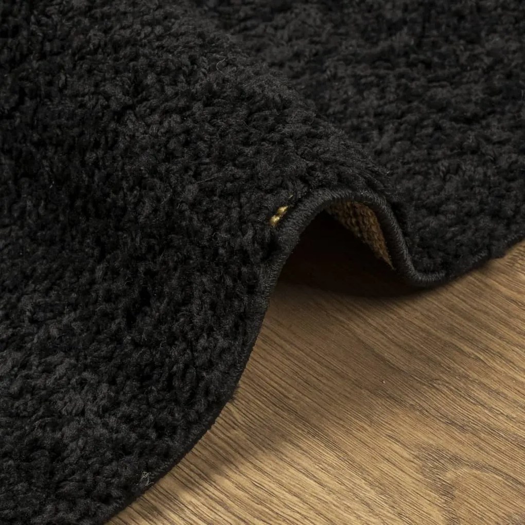 Tapete shaggy de pelo alto PAMPLONA 120x170 cm preto