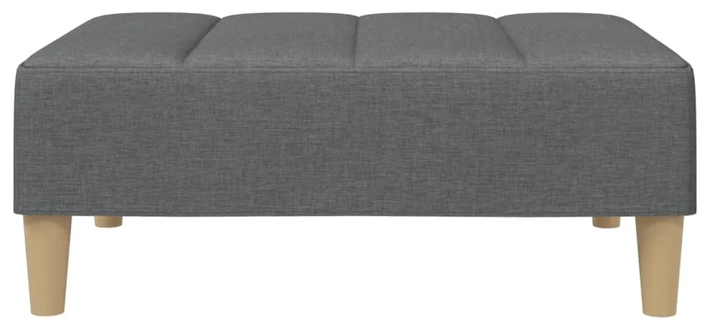 Sofá-cama de 2 lugares c/ apoio de pés tecido cinzento-escuro
