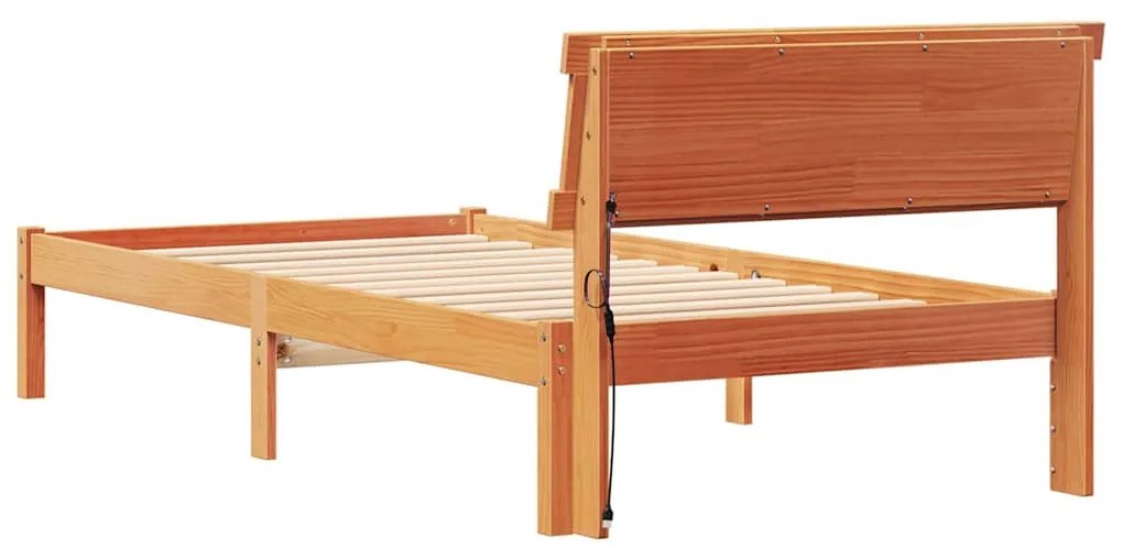 Estrutura da Cama Castanho-mel 90 x 190 cm Madeira de Pinheiro