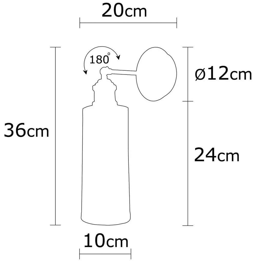 Candeeiro de Parede Amasra – Preto – 10x36 cm