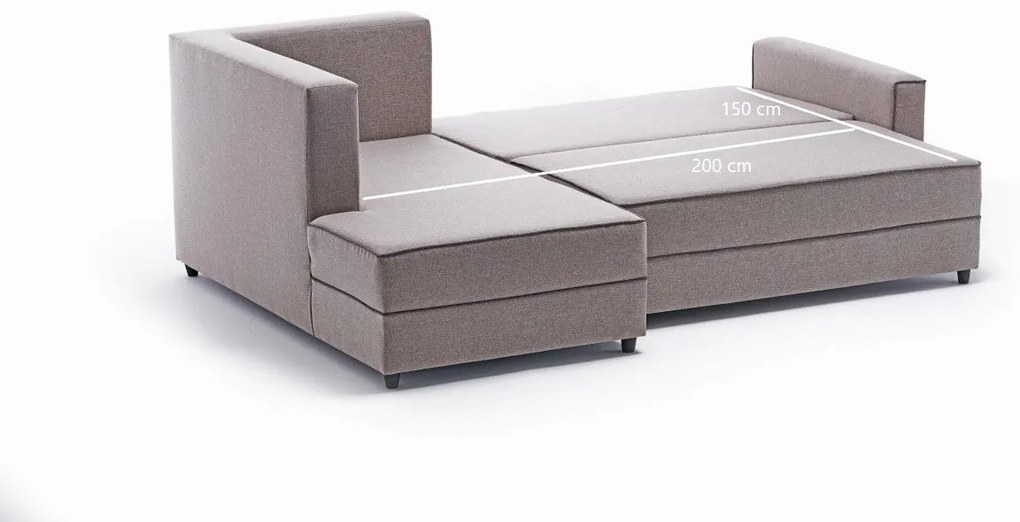 Sofá-Cama de Canto Ece – Creme – 242 x 88 x 90 cm