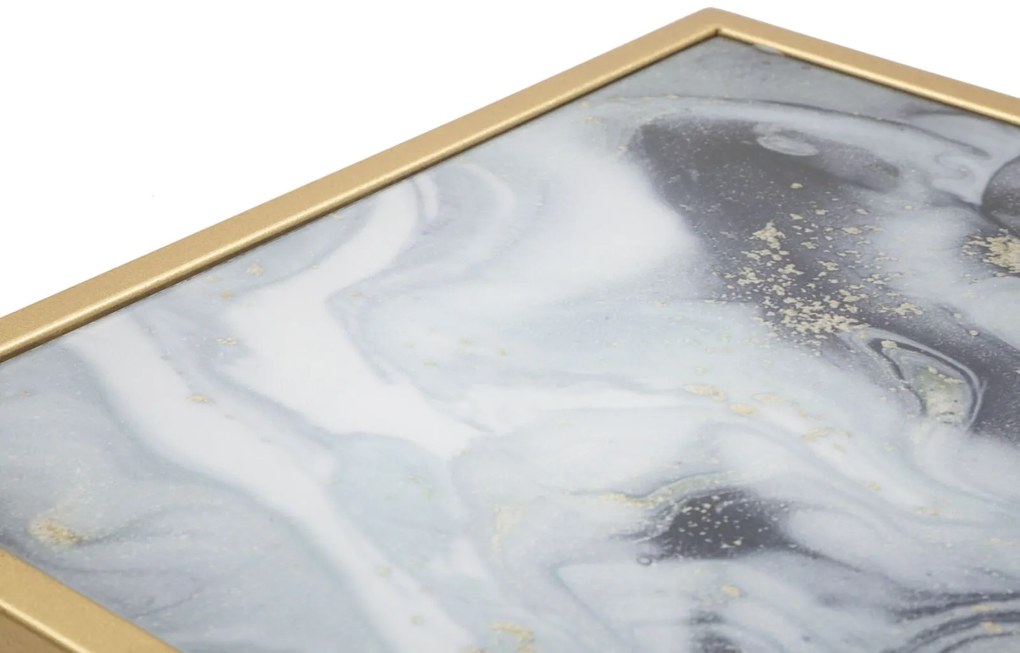 MESA APOIO GLAM 40X35X60 CM DOURADA E MULTICOLORIDA