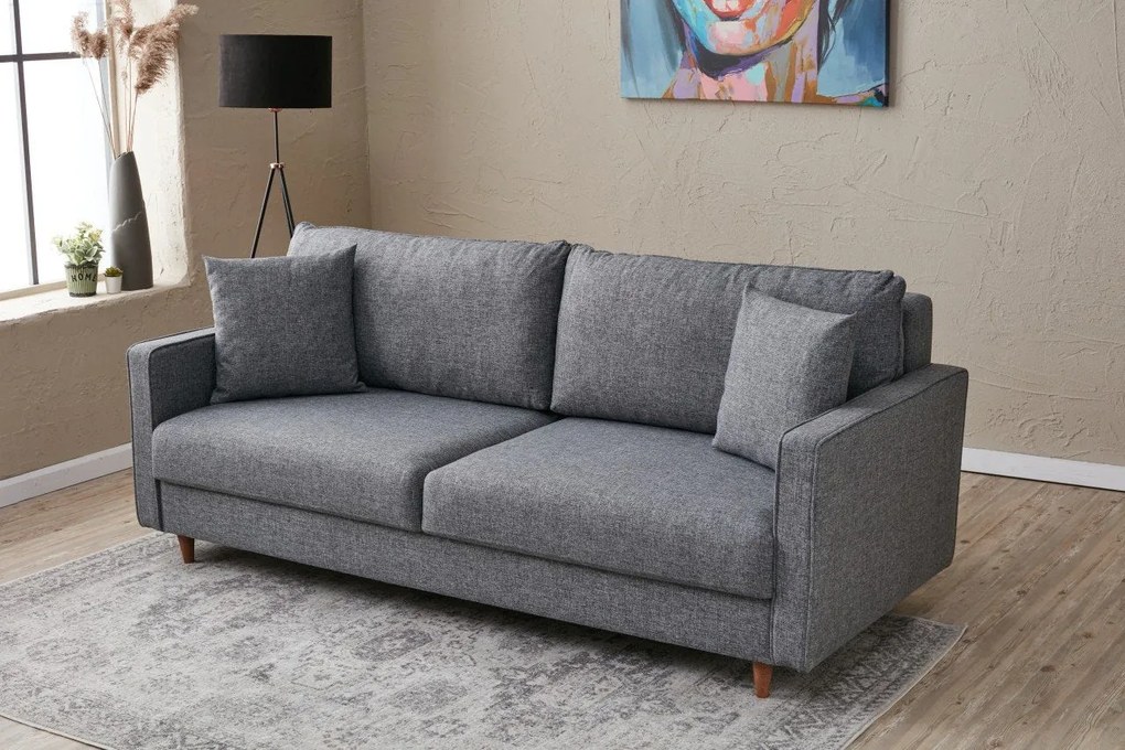 Sofá de 3 Lugares Eva – Cinzento – 210 cm x 82 cm x 90 cm