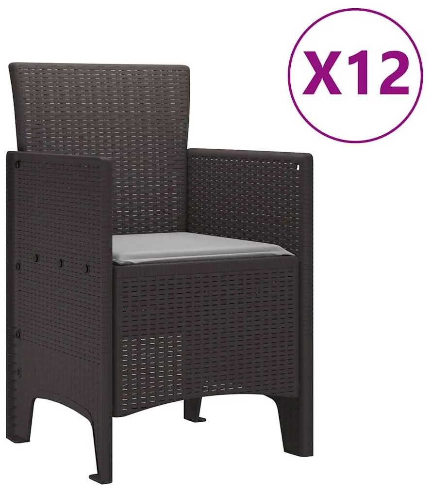 Conjunto de Jantar de Jardim 13 pcs Castanho Grande
