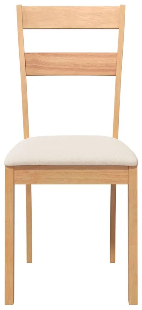 Cadeiras de jantar com almofadões 2 pcs madeira maciça natural