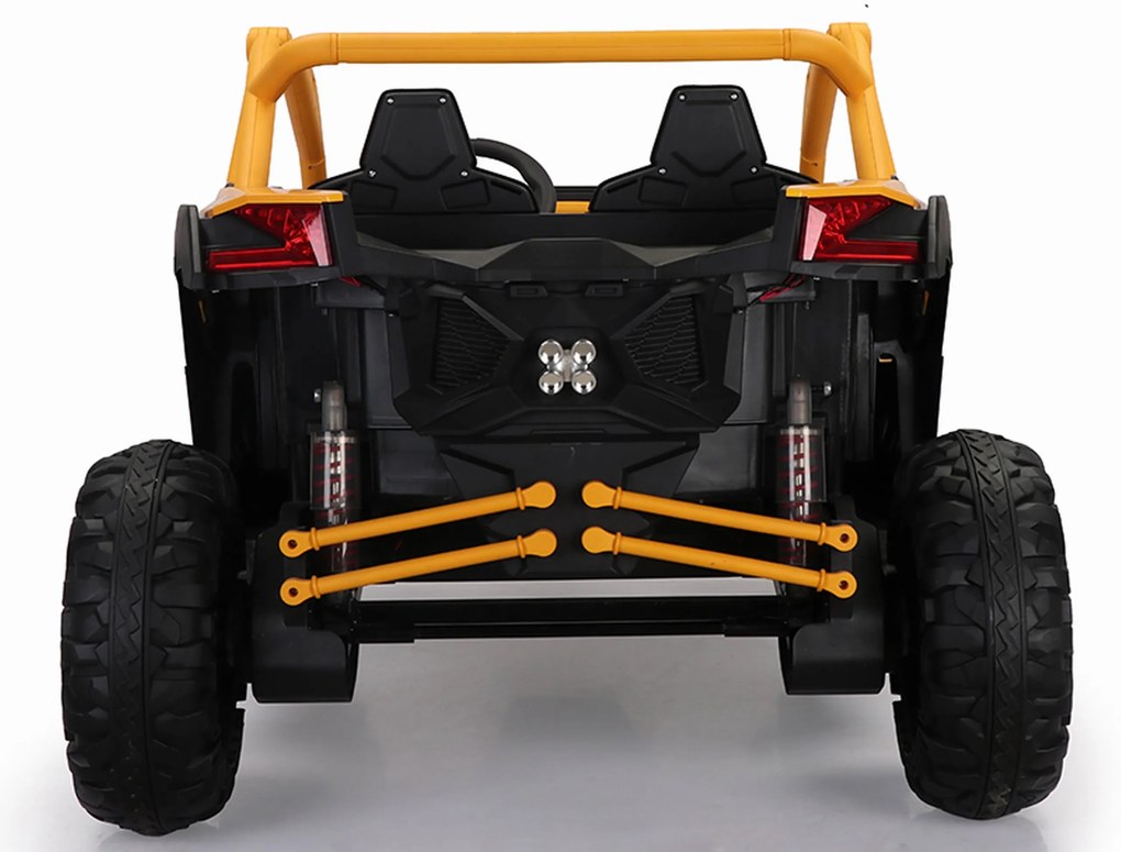 Carro elétrico para Crianças 24V 4x4 2 Lugares Buggy SR SUPER 66 Rodas de espuma EVA, Assento Couro Amarelo