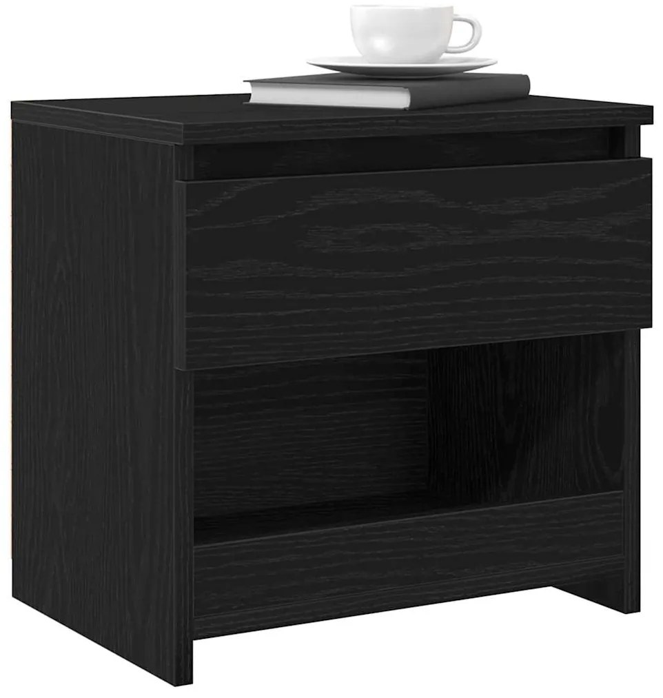 Cabeceira de Cama vidaXL Preta em Carvalho 40x30x39 cm Madeira Engenhe