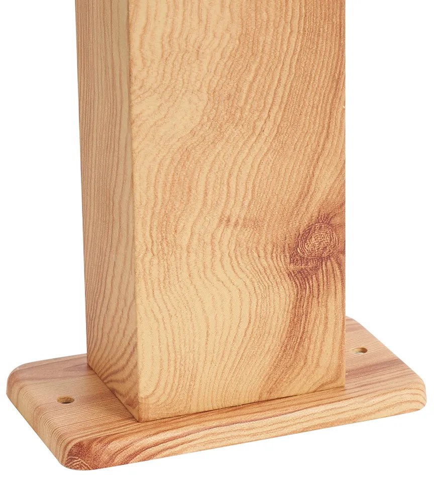 Candeeiro de exterior em alumínio com impressão de madeira, estaca de terra e prensa-cabo 65cm IP44 - Baleno