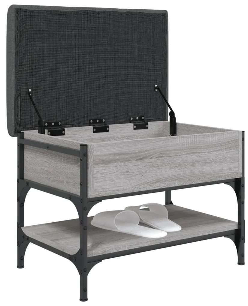 Banco sapateira 62x42x45cm derivados de madeira cinzento sonoma