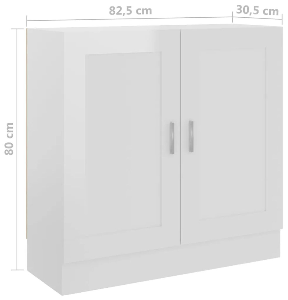 Aparador Léa - Com 2 Compartimentos - Cor Branco Brilhante - 82,5x30,5