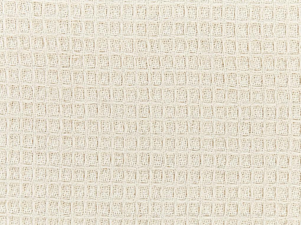 Manta em algodão creme claro 150 x 200 cm MALU Beliani