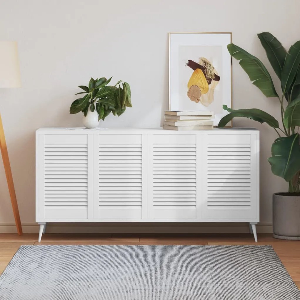 vidaXL Portas de armário 4 pcs design de persiana pinho maciço branco