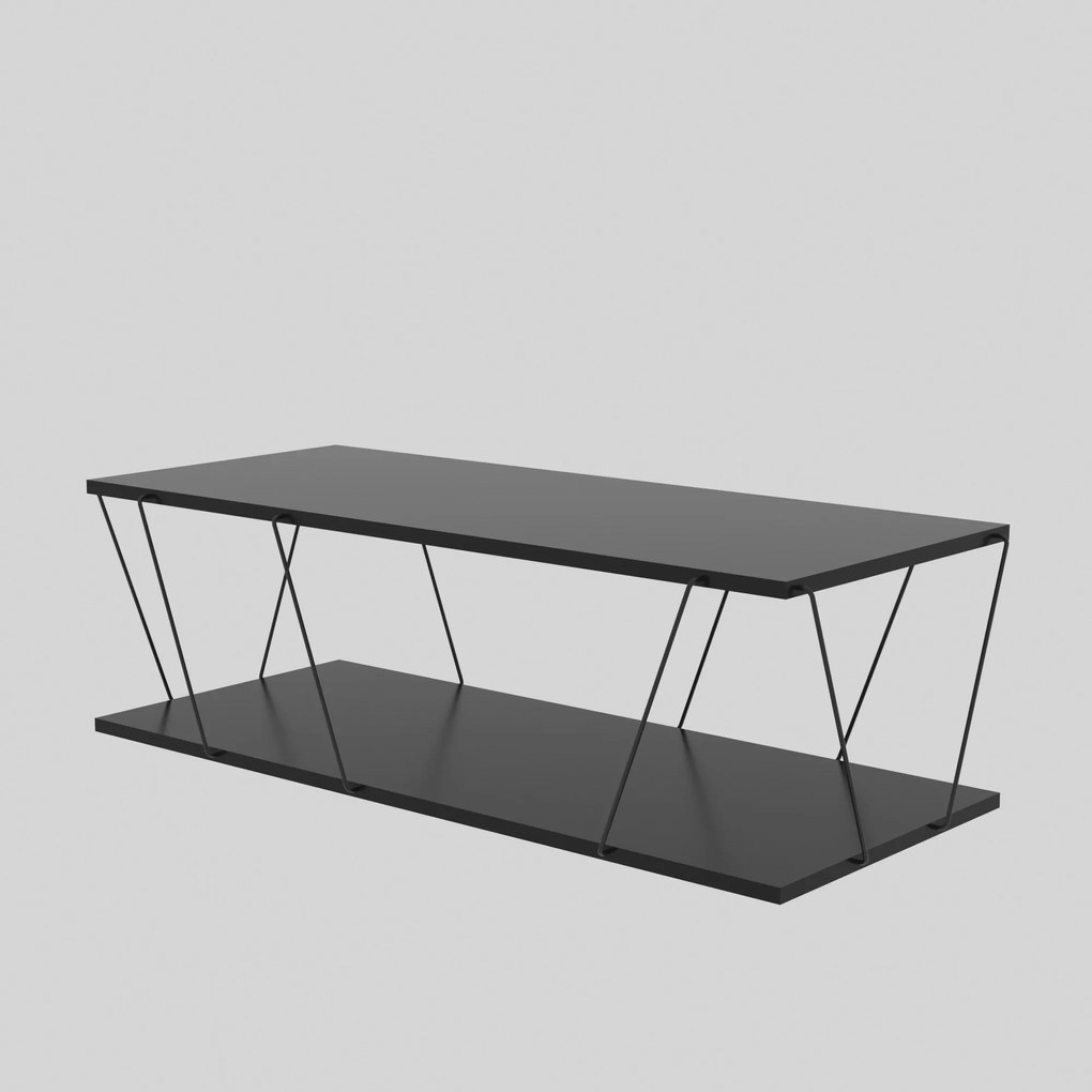 Conjunto de Mobiliário de Sala de Estar Basak – Antracite e Preto – TV