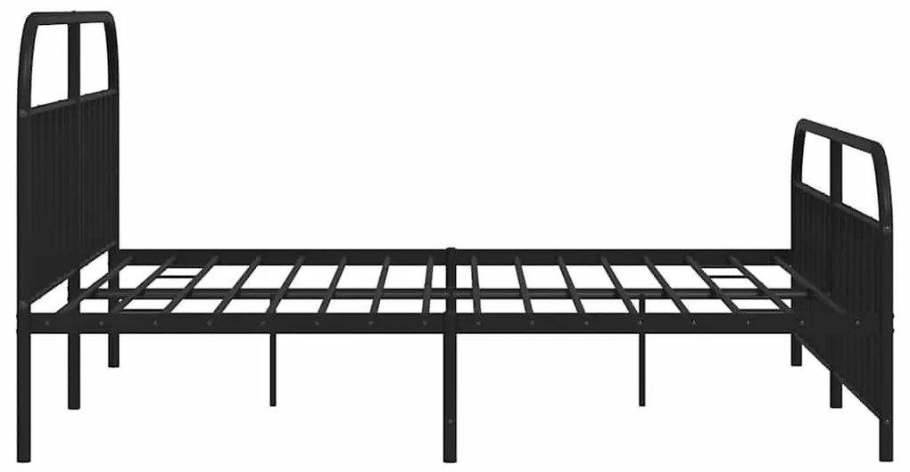 Estrutura de cama com cabeceira e pés 193x203 cm metal preto