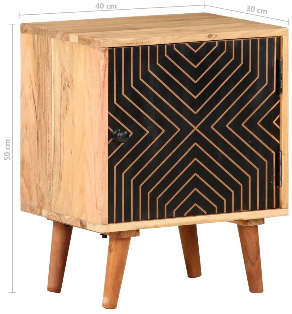 Mesa de cabeceira 40x30x50 cm madeira de acácia maciça