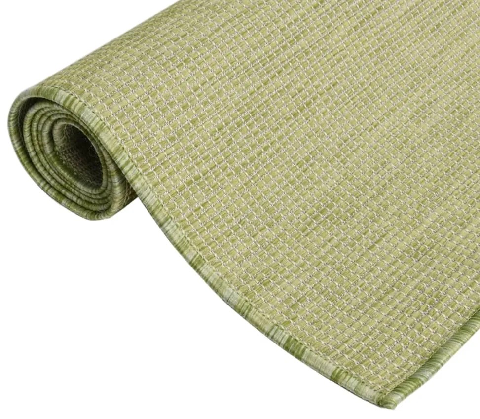Tapete de tecido plano para exterior 140x200 cm verde