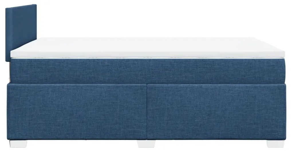 Cama boxspring com colchão 120x190 cm tecido azul