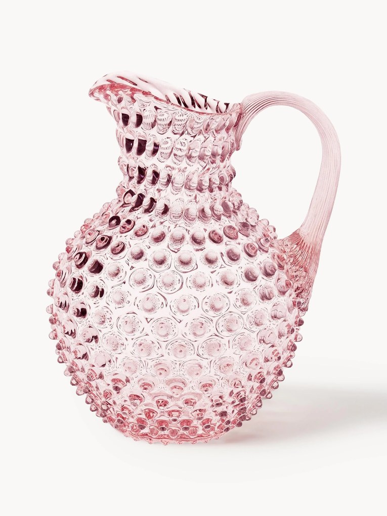 Jarro de vidro artesanal Hobnail, 2 L