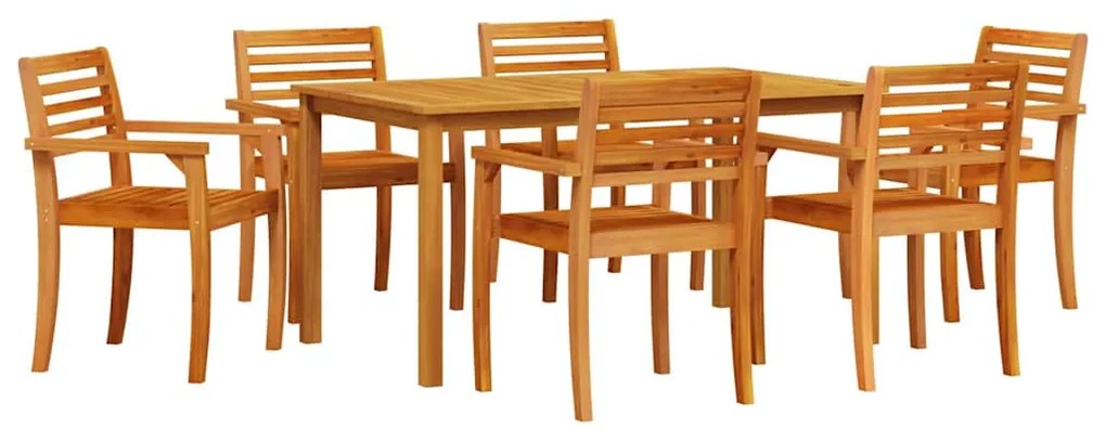 Conjunto de Jantar de Jardim 7 pcs Castanho 150 x 90 x 74 cm