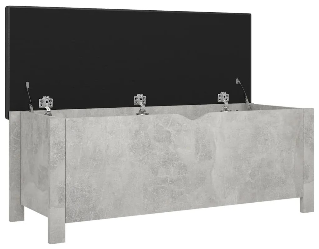 Caixa arrumação c/ almofadão contrap. 105x40x45cm cinza cimento