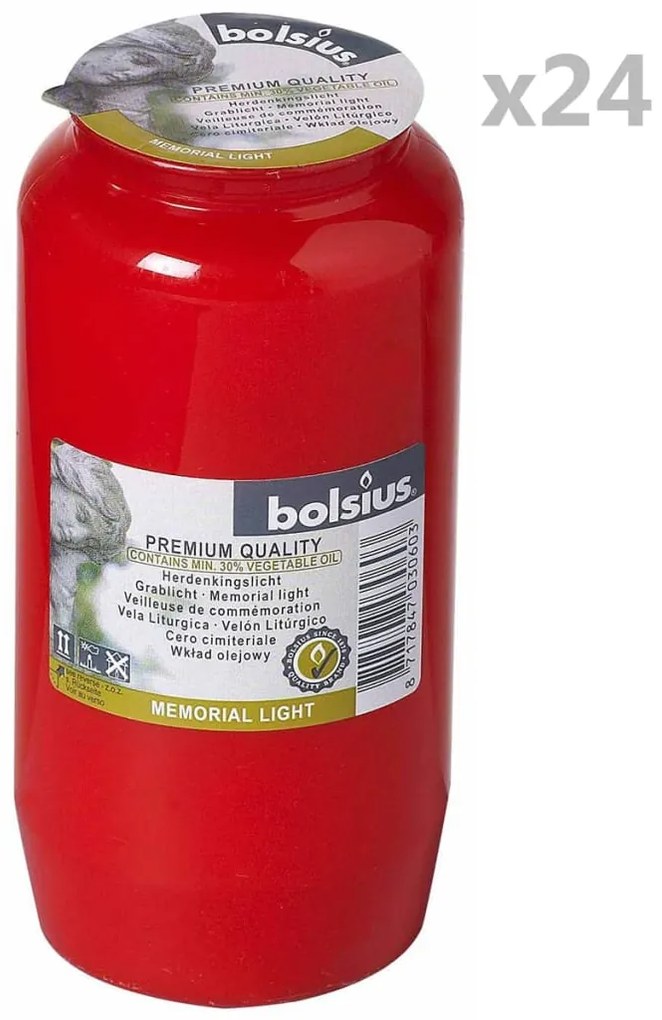 428244 Bolsius Vela litúrgica Compo No 7 24 pcs vermelha