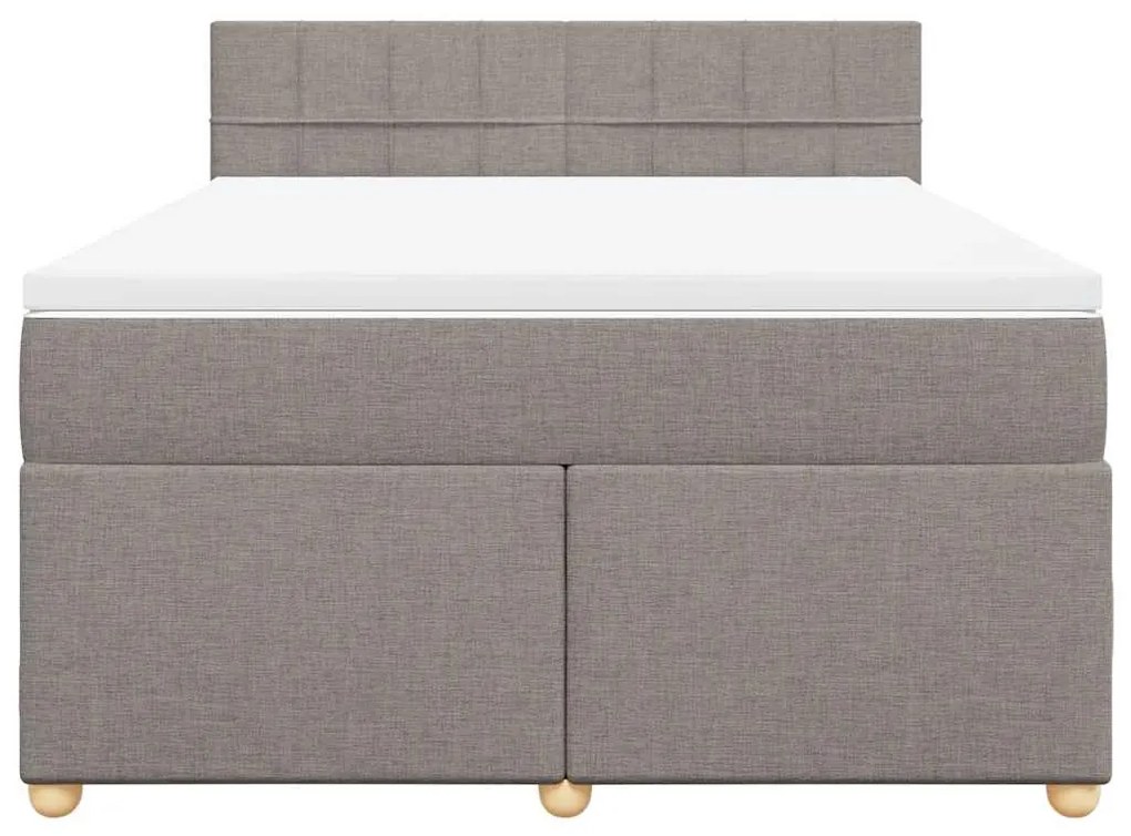 Cama com molas/colchão 140x190 cm tecido castanho-acinzentado