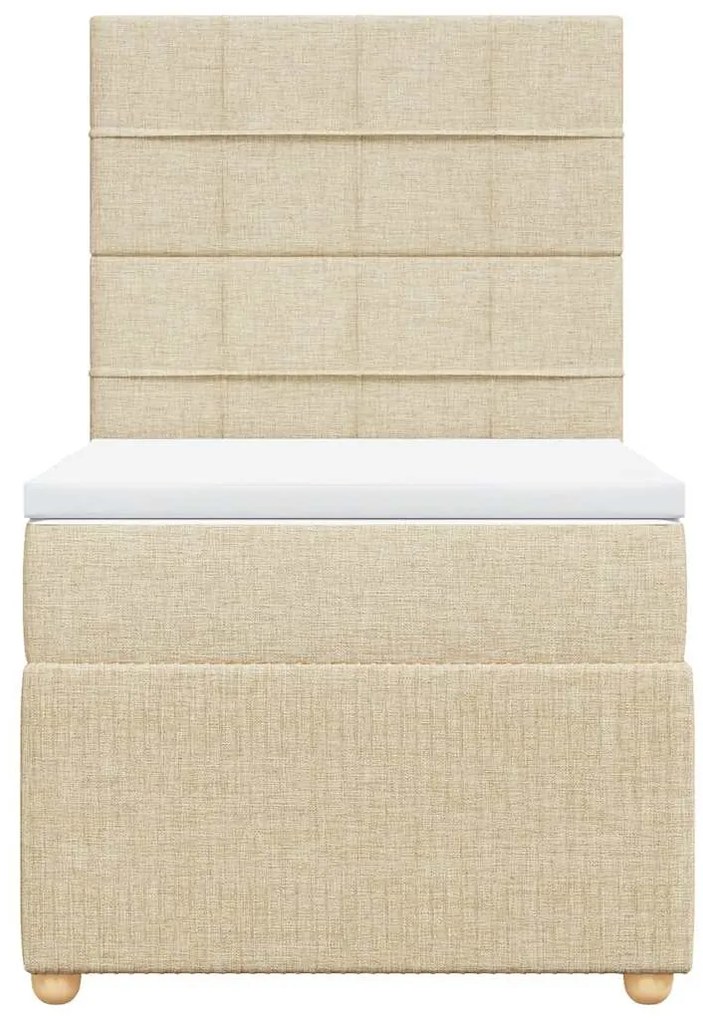 Cama com molas/colchão 80x200 cm tecido cor crème