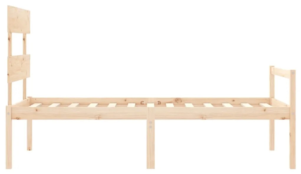 Cama para idosos com cabeceira 90x200 cm madeira maciça