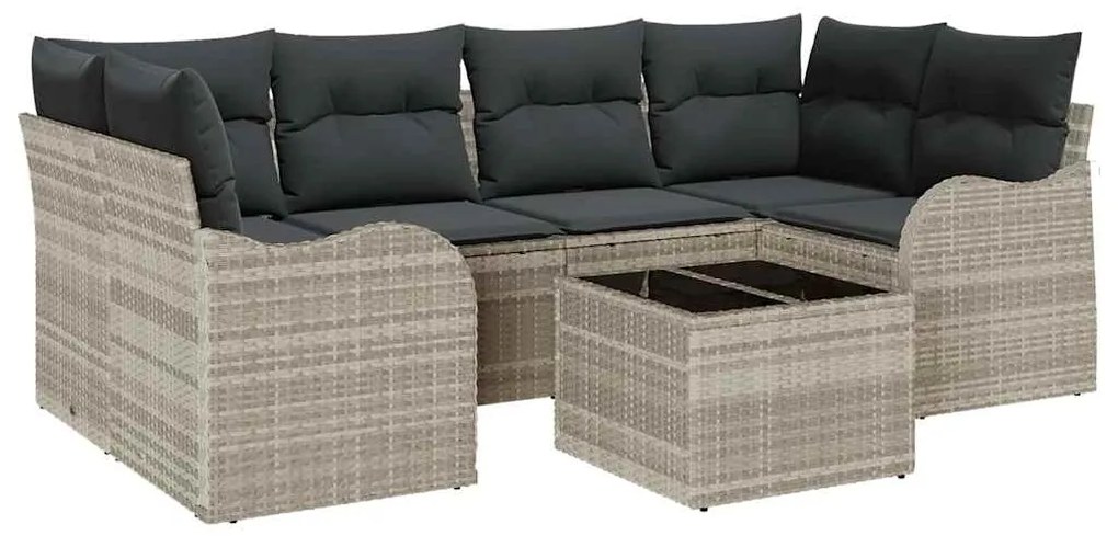Conjunto de Sofá de Jardim em 7 Peças com Almofadas em Rattan Sintétic