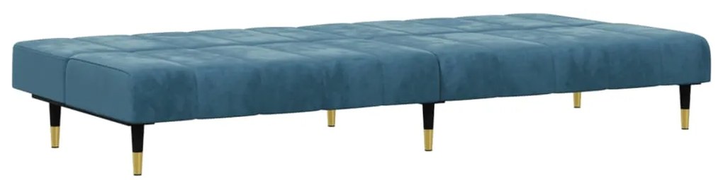 2 pcs conjunto de sofás veludo azul