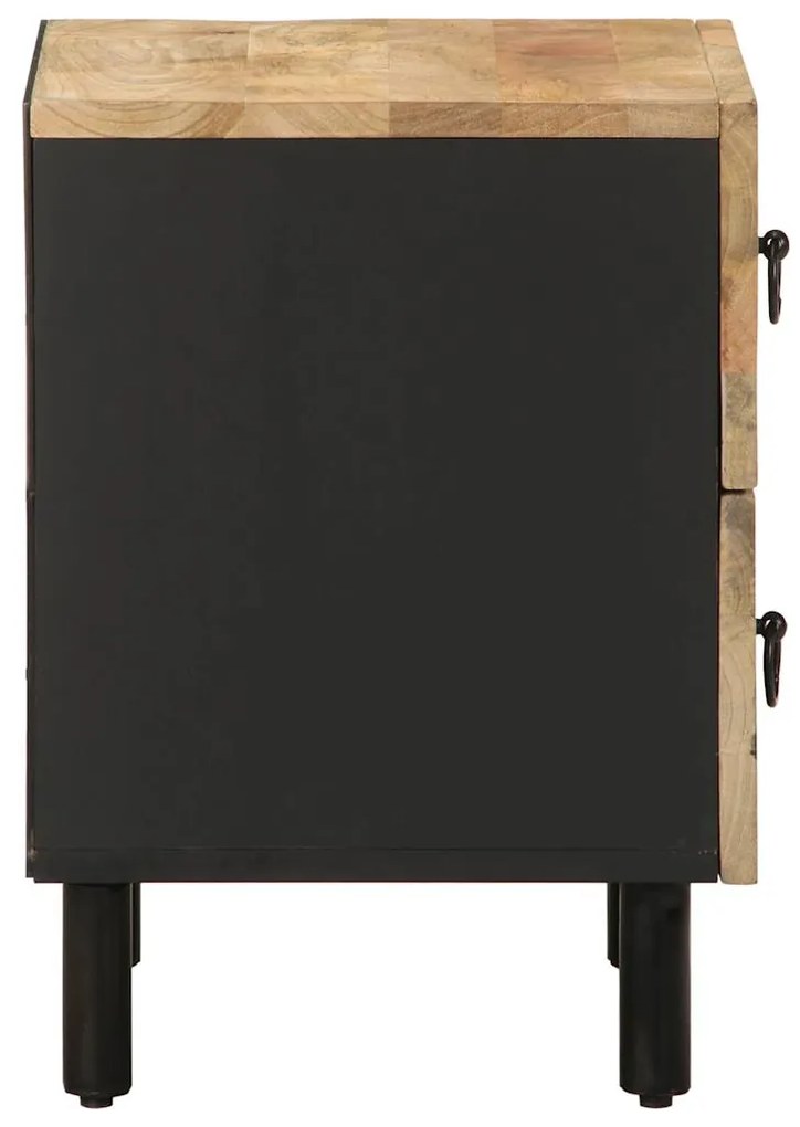 Mesa de cabeceira 2 pcs 40x33,5x46 cm mangueira áspera maciça