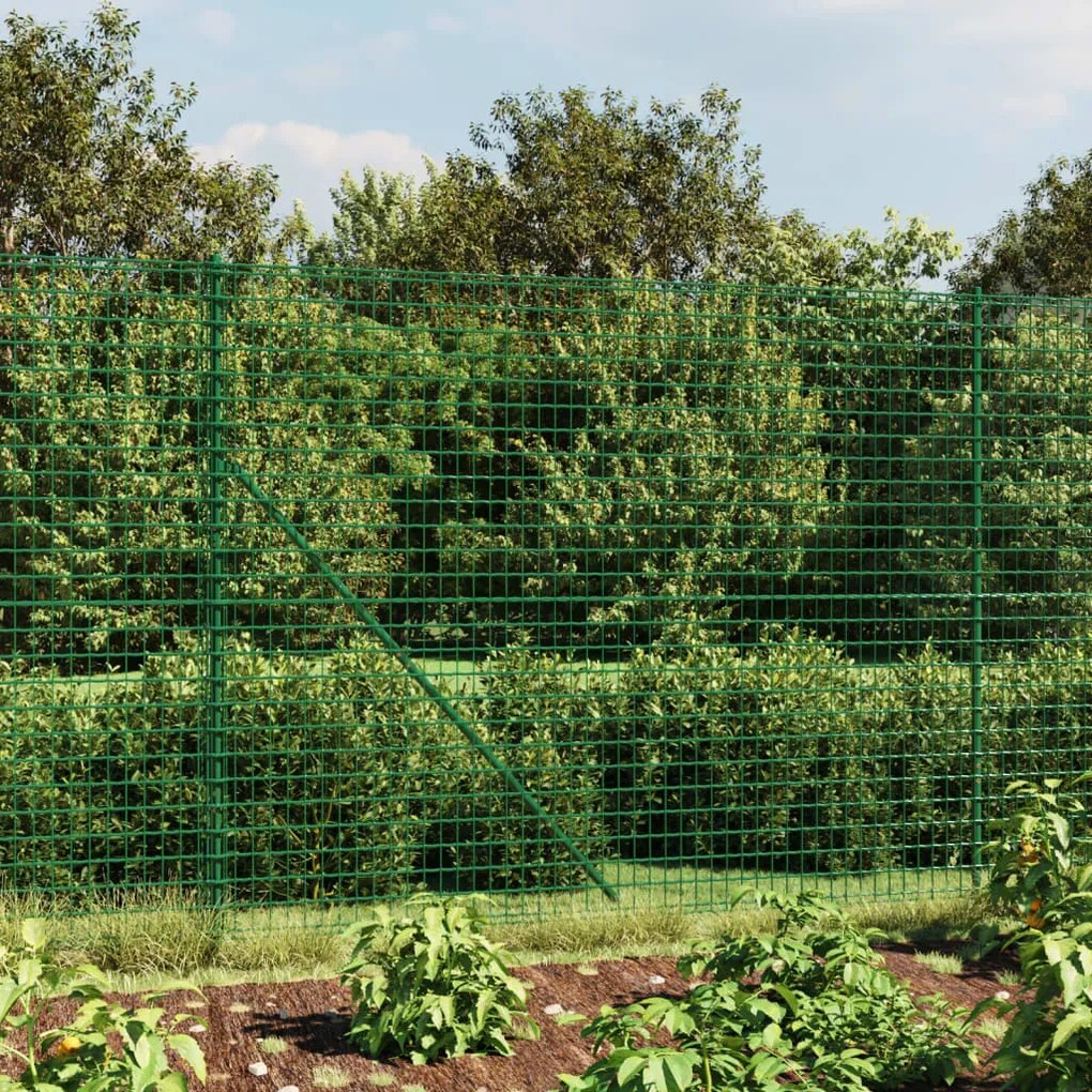 Cerca de malha de arame com flange 2x25 m verde