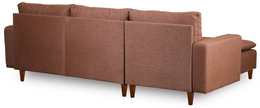 Sofá de 3 Lugares Chaise Longue "Pafu Lungo" - 255x154x46 cm - Castanh