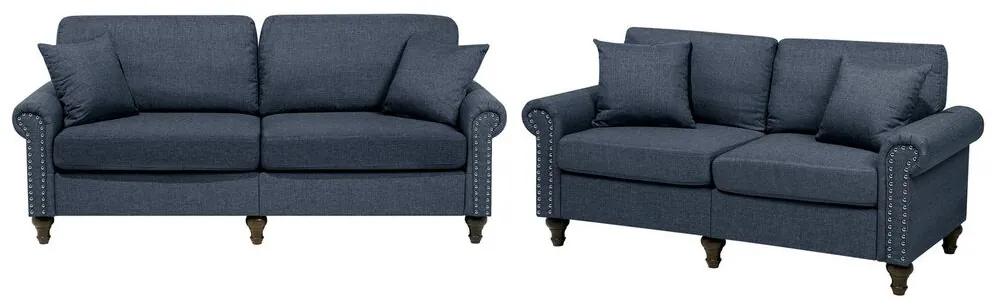Conjunto de sofás 5 lugares em tecido cinzento escuro OTRA II Beliani