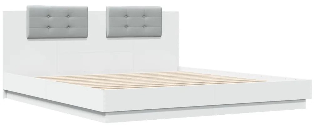 Estrutura cama c/ cabeceira 160x200 cm derivados madeira branco