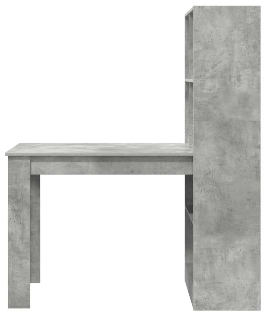 Mesa com prateleira com armazenamento Cinzento 122 x 67 x 145 cm