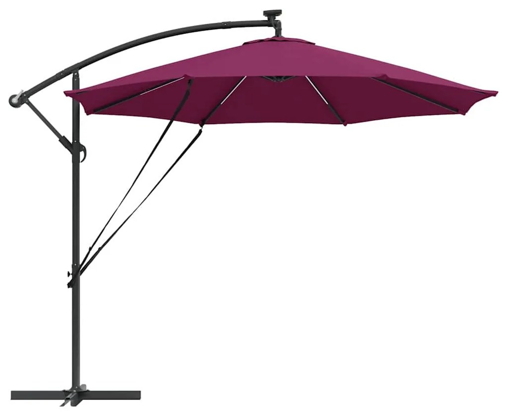 Guarda-sol de Bananeira Cantilever com bloqueio Vermelho bordô
