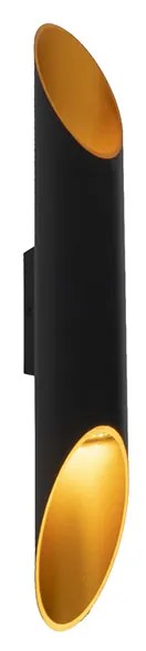 LED Candeeiro de parede inteligente preto 5,6 cm com 2 GU10 Wi-Fi - Organo Moderno