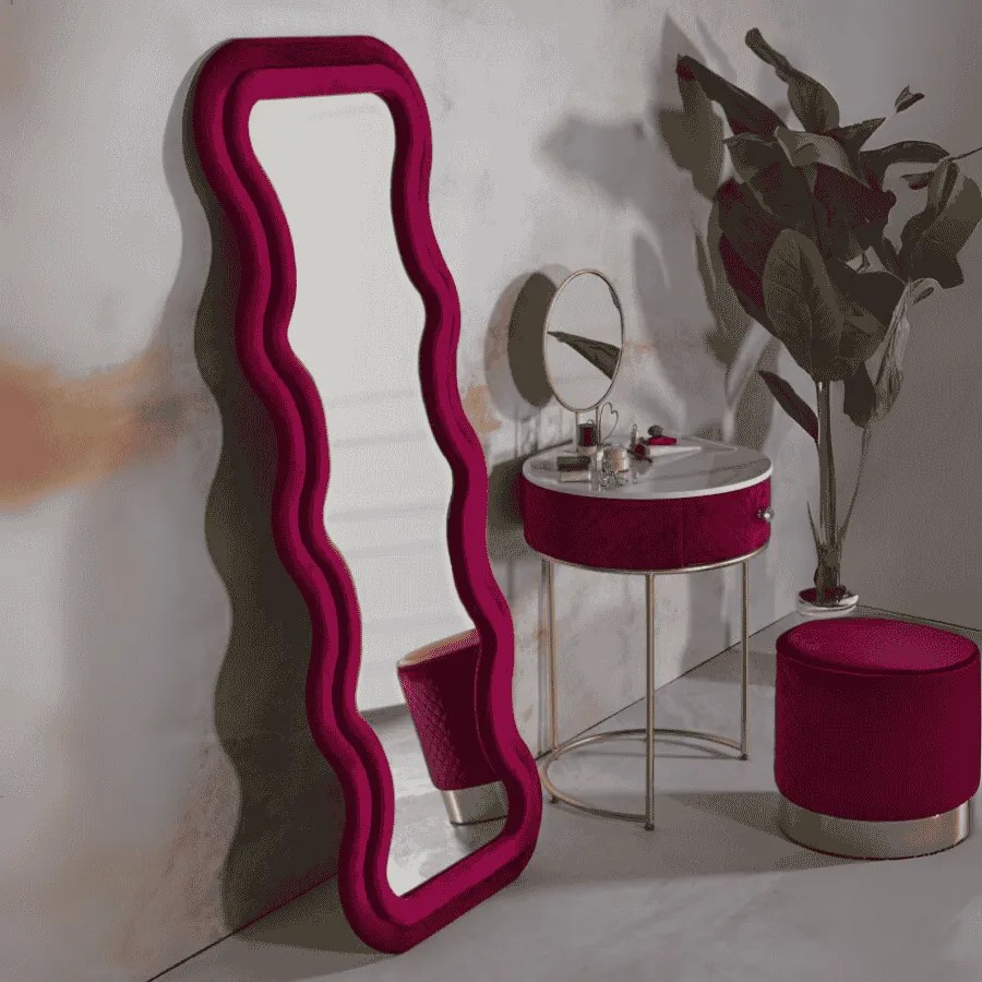 ESPELHO DE PAREDE EMILY 60X6X160 CM (TAMANHO DO ESPELHO INTERIOR 42X144) FUXIA