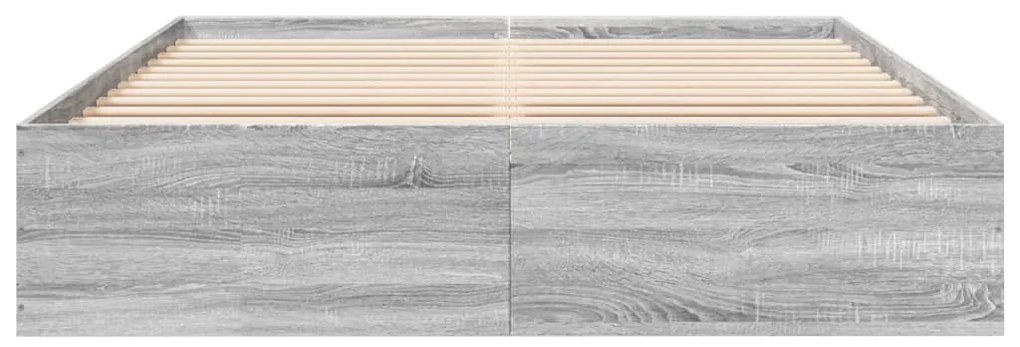 Estrutura de cama 150x200 cm derivados de madeira cinza sonoma