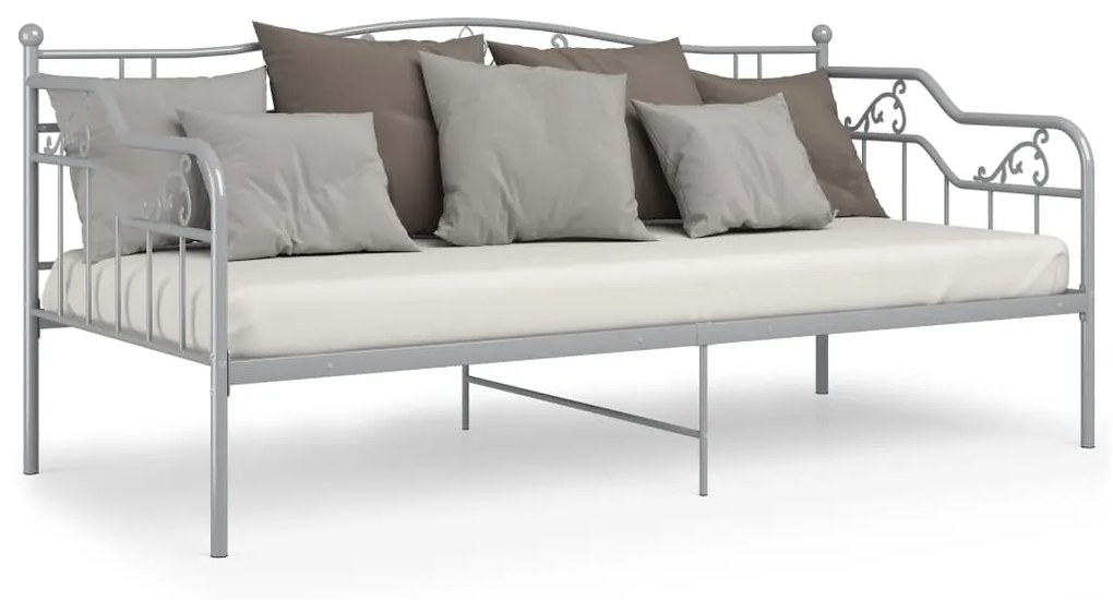 Sofá-cama 90x200 cm metal cinzento