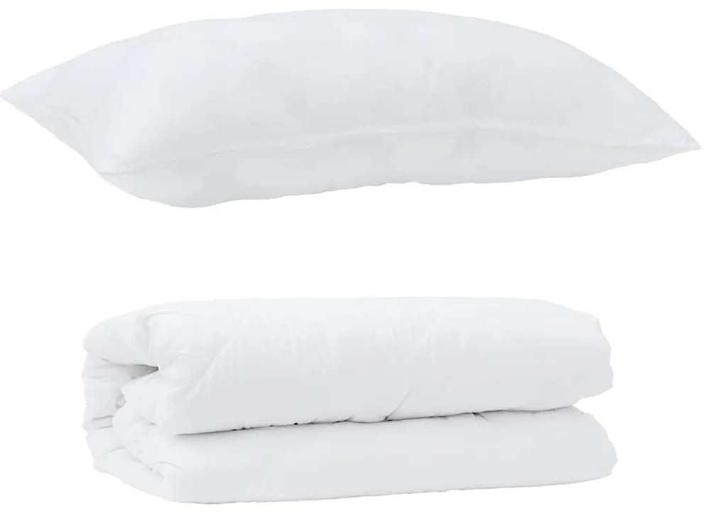 vidaXL Conjunto de Edredom com travesseiro 2 pcs Branco Microfibra