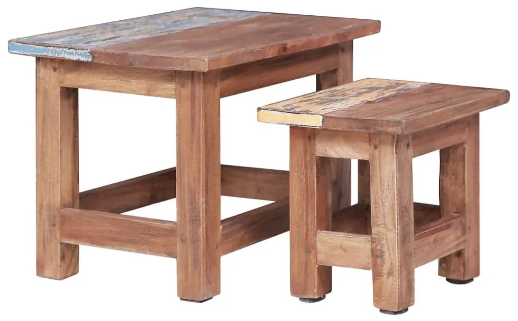 vidaXL Mesas de encastrar 2 pcs madeira de mogno maciça