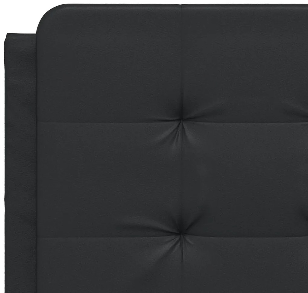 Estrutura de cama c/ luzes LED 140x200cm couro artificial preto