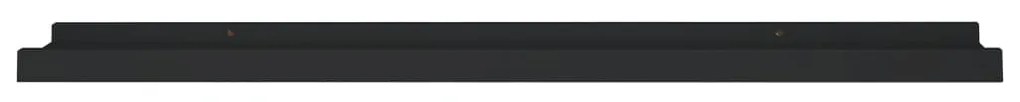 Unidade de prateleiras com rebordo 2 pcs 80x9x3 cm MDF preto