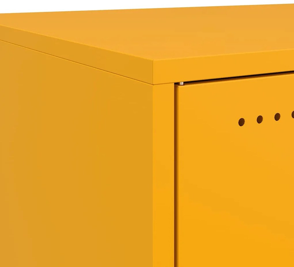 Mesa de cabeceira 36x39x43,5 cm aço amarelo mostarda