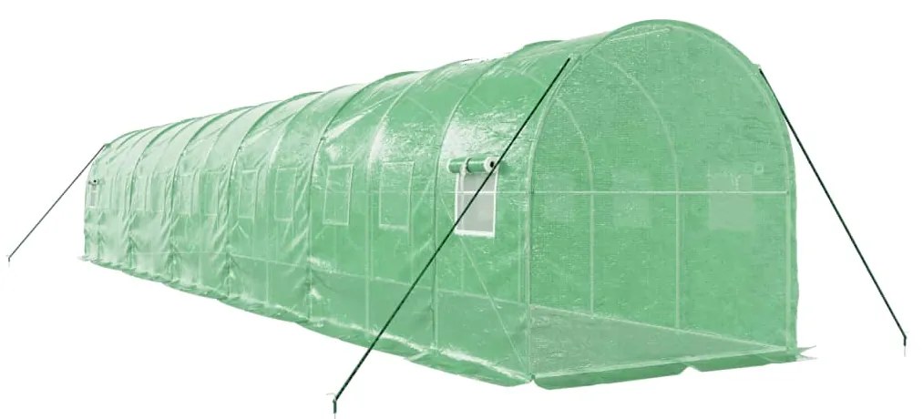 Estufa com estrutura de aço 24 m² 12x2x2 m verde