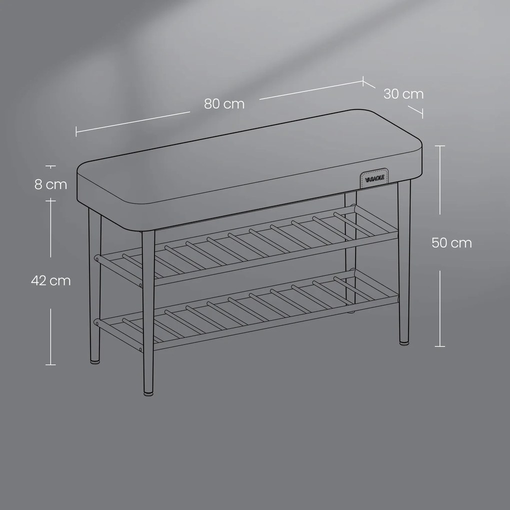Banco para sapatos 30T x 80L x 50A cm Coleção EKHO verde floresta