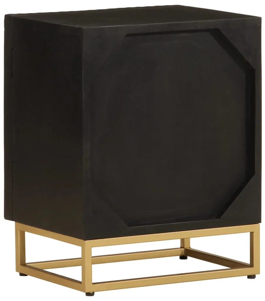 Mesa de cabeceira 40x30x50 cm mangueira maciça/ferro preto