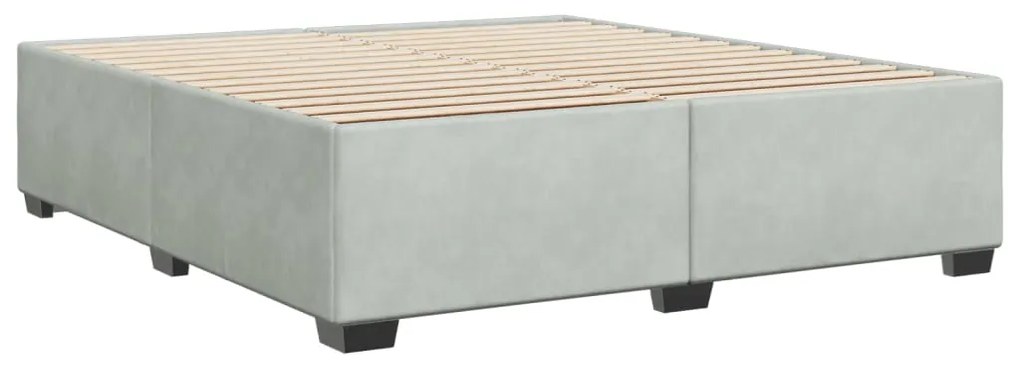 Estrutura de cama sem colchão 200x200 cm veludo cinzento-claro